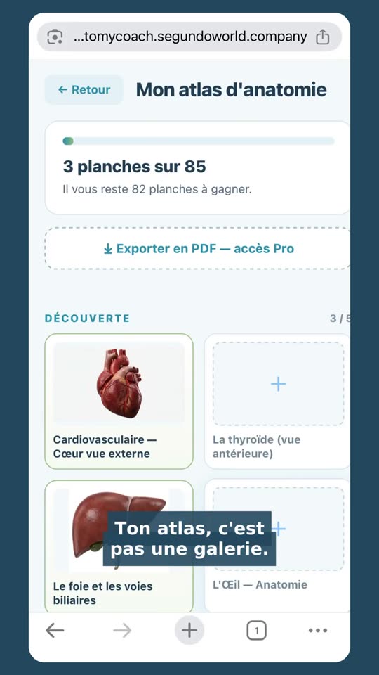 L'atlas d'anatomie qui se remplit