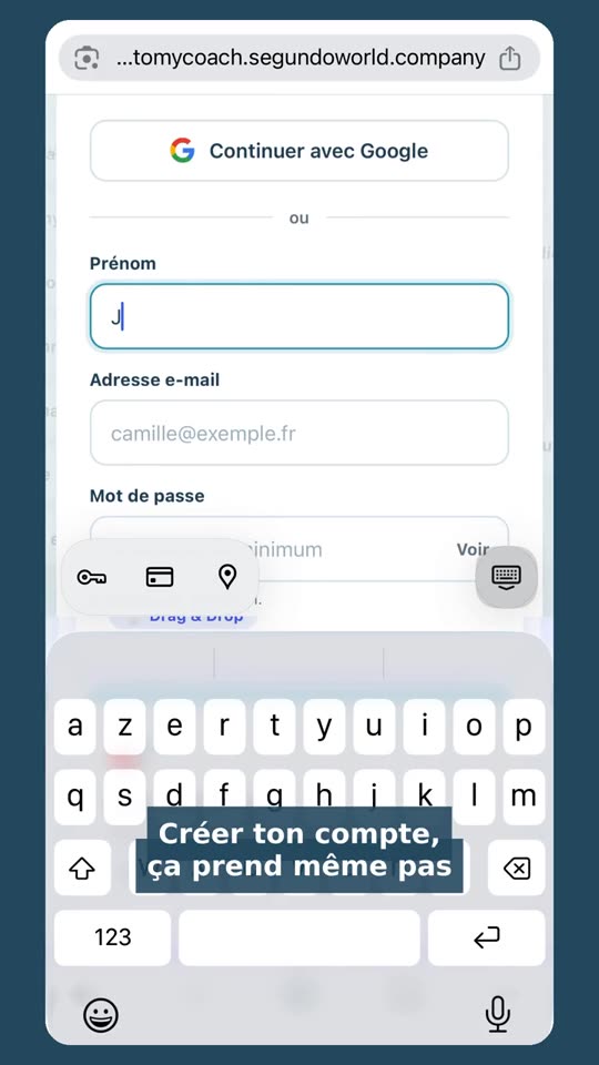 La création d'un compte gratuit